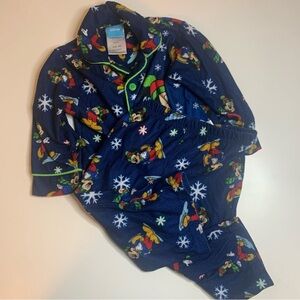 Disney Kids Pajama Set - Navy with Character and Snowflake Design